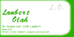 lambert olah business card